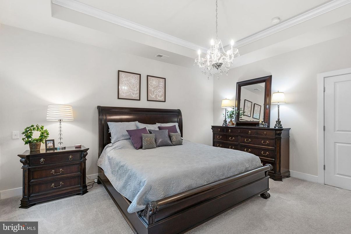 Bedroom, Chandelier, Interior