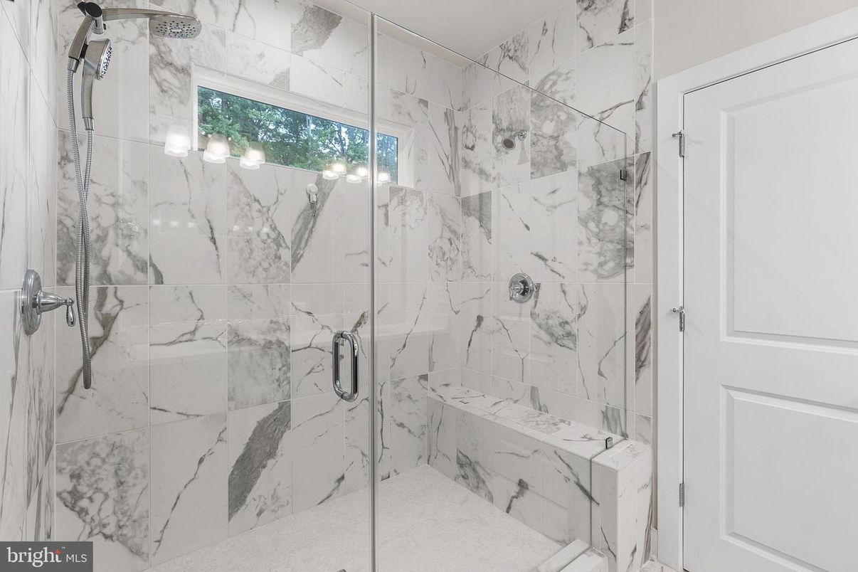 Bathroom, Glass Shower, Interior, Marble Walls