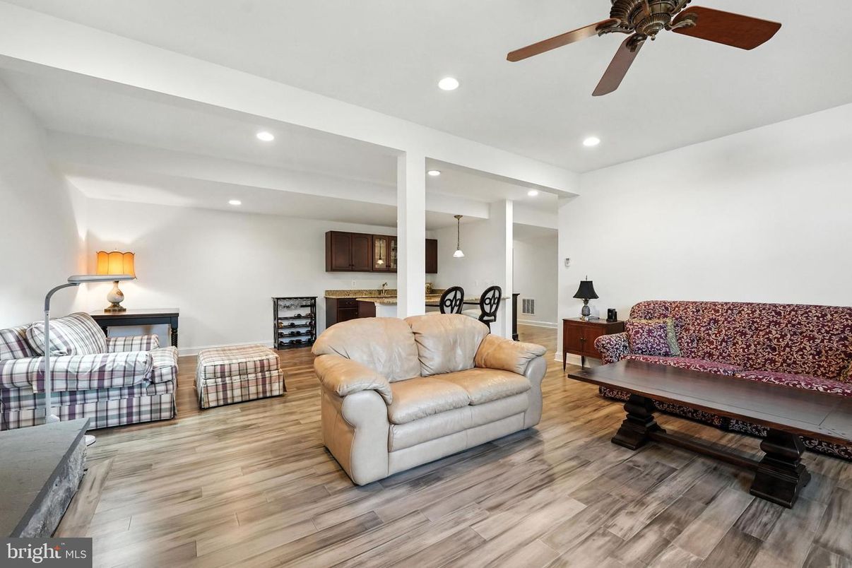 Dining room, Interior, Pendant Lights, Recessed Lighting, Wood Texture Flooring
