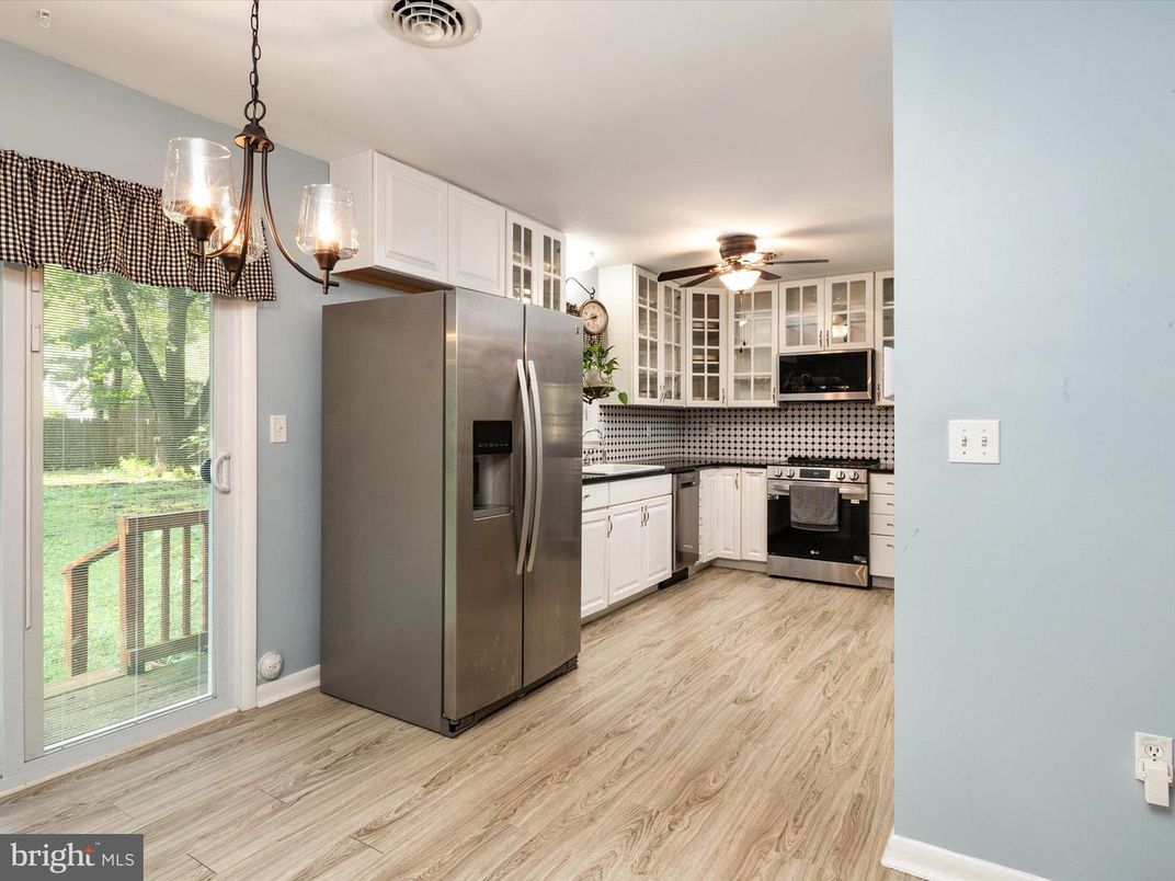 Interior, Kitchen, Pendant Lights, Stainless Steel Appliances, Wood Texture Flooring