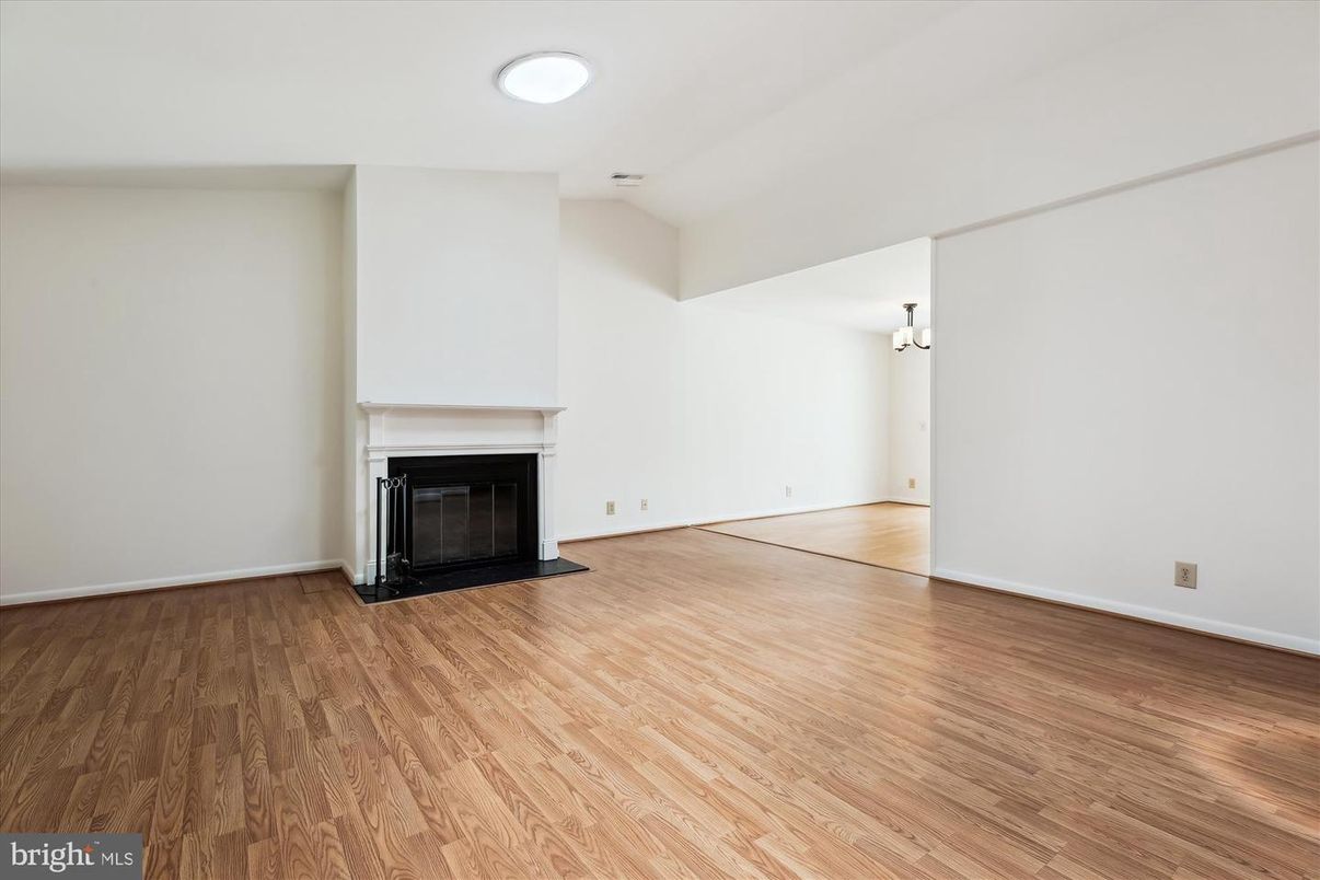 Empty room, Fireplace, Interior, Wood Texture Flooring
