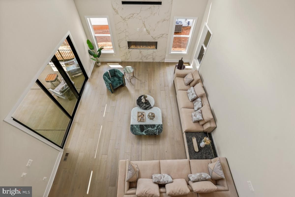 Fireplace, Interior, Living room, Marble Walls, Wood Texture Flooring