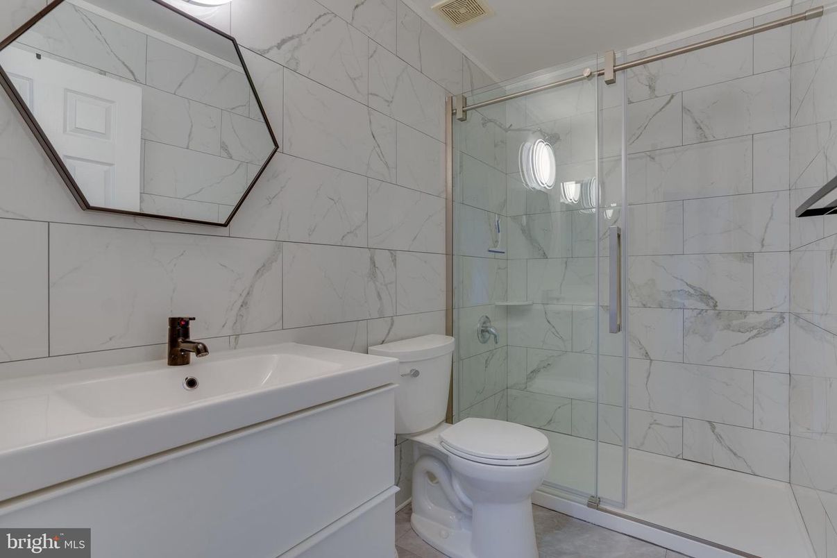Bathroom, Glass Shower, Interior, Marble Walls