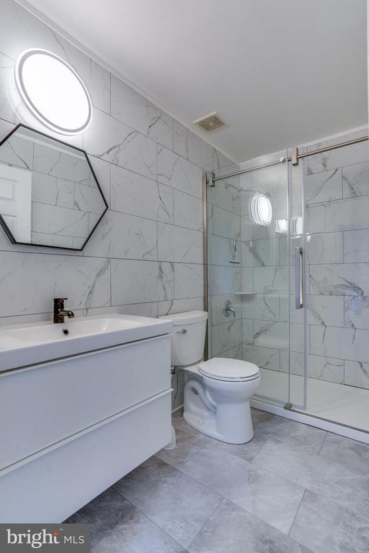 Bathroom, Glass Shower, Interior, Marble Walls