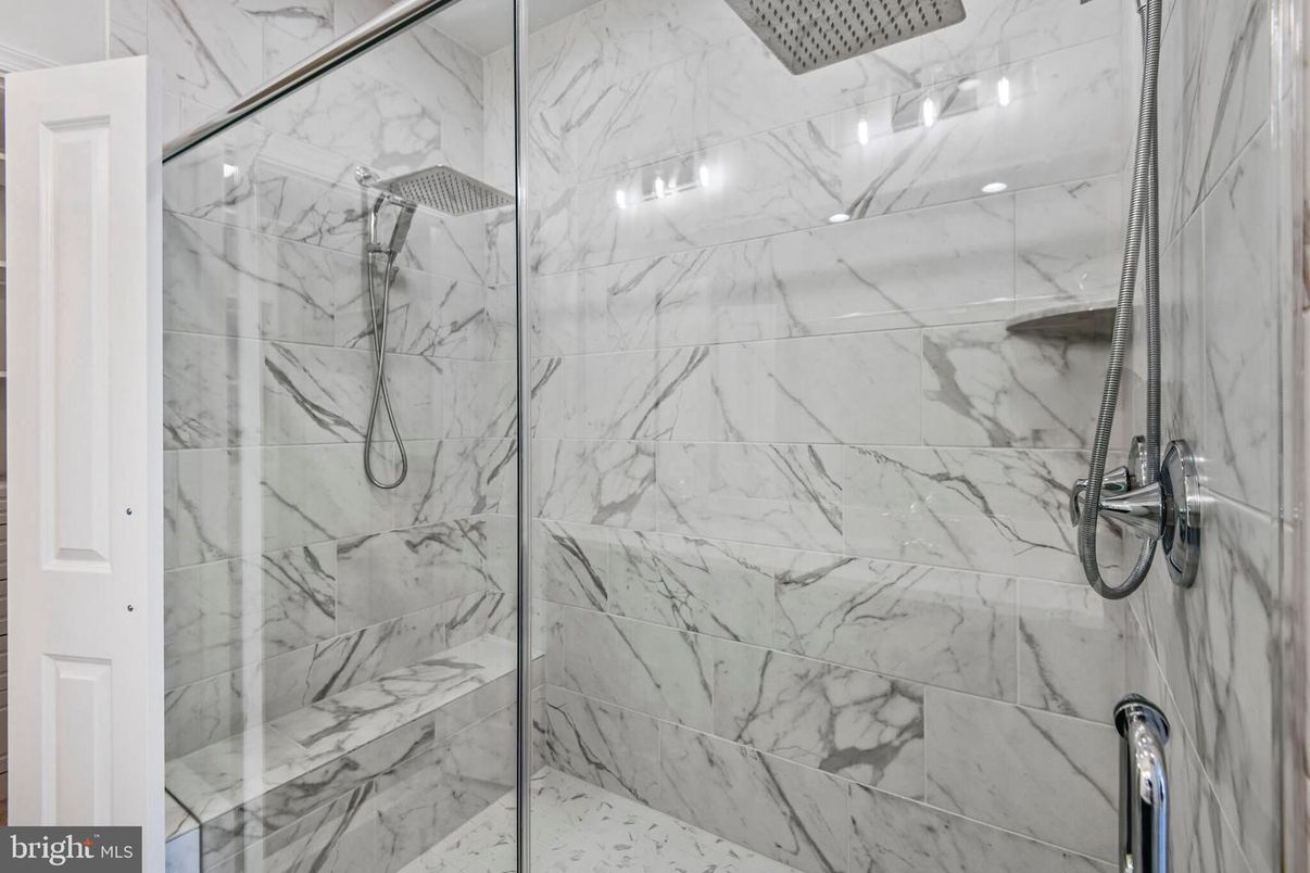 Bathroom, Glass Shower, Interior, Marble Walls