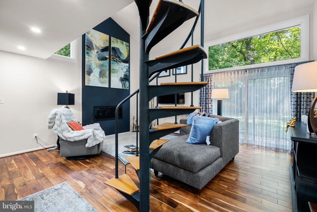 Fireplace, Interior, Recessed Lighting, Wood Texture Flooring