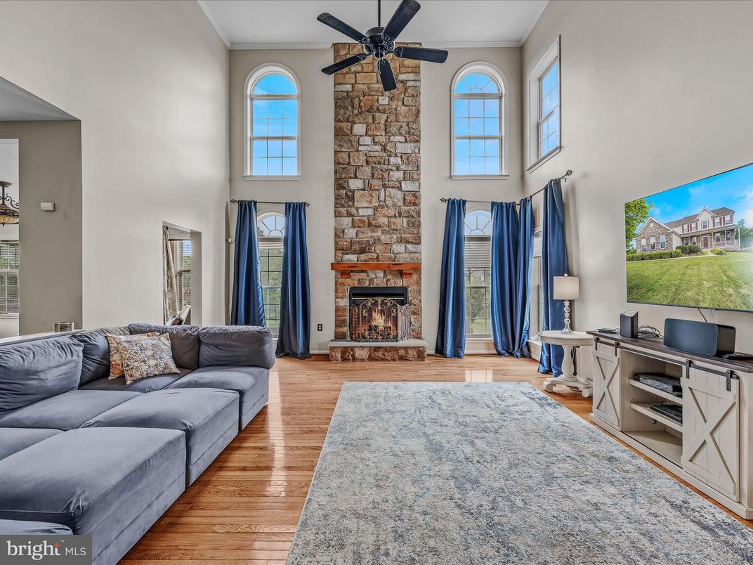 Fireplace, Interior, Living room, Stone Walls, Wood Texture Flooring