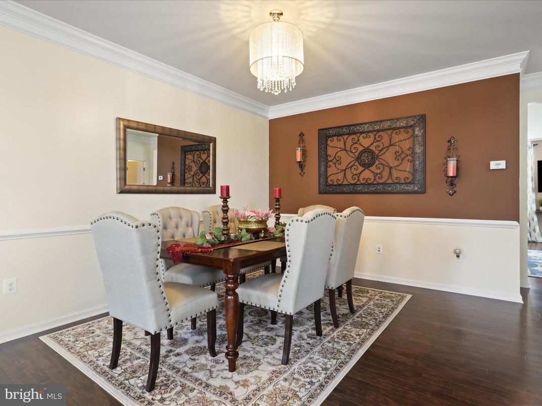 Chandelier, Dining room, Interior, Wood Texture Flooring
