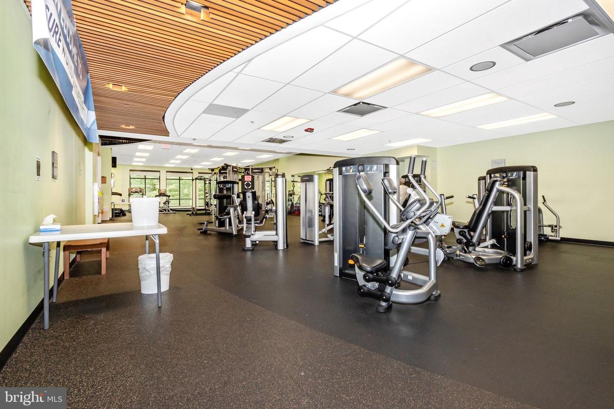 Fitness Equipment, Gym, Interior, Recessed Lighting