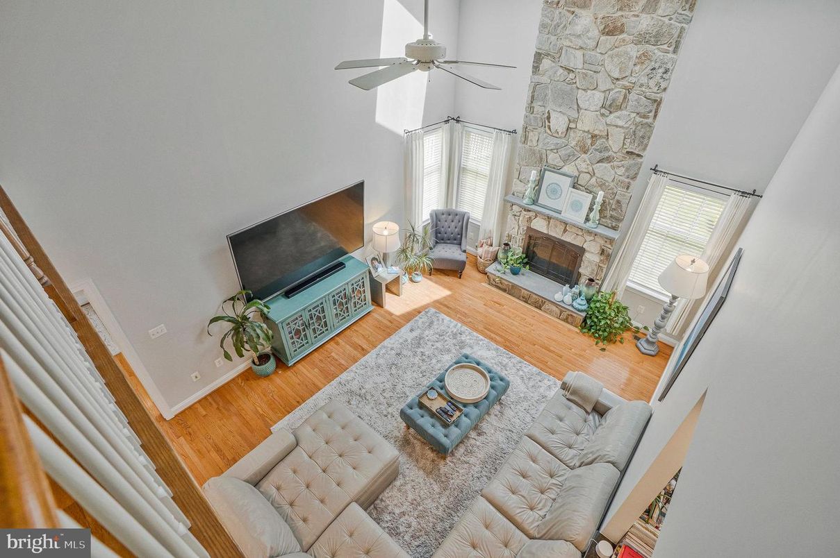 Fireplace, Interior, Living room, Stone Walls, Wood Texture Flooring