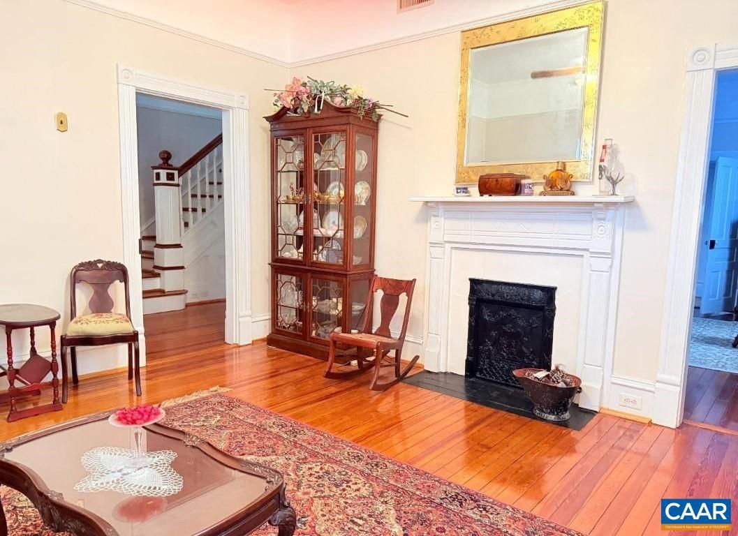 Fireplace, Interior, Wood Texture Flooring
