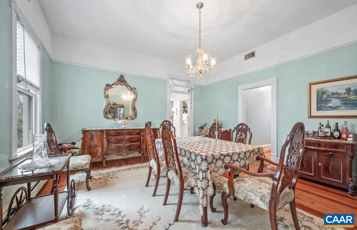 Chandelier, Dining room, Interior, Wood Texture Flooring