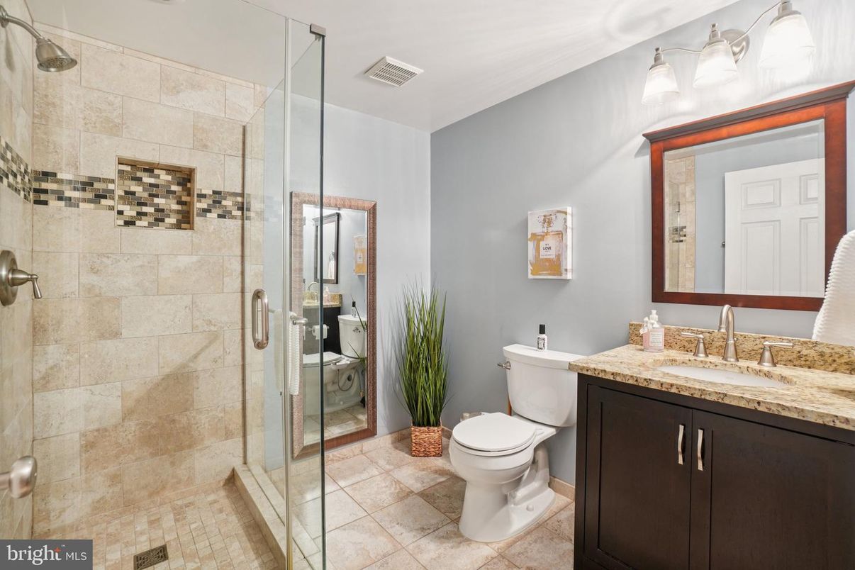 Bathroom, Glass Shower, Interior, Stone Walls