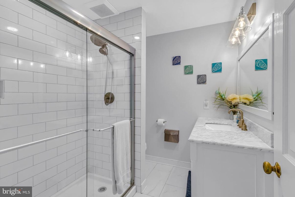 Bathroom, Glass Shower, Interior, Marble