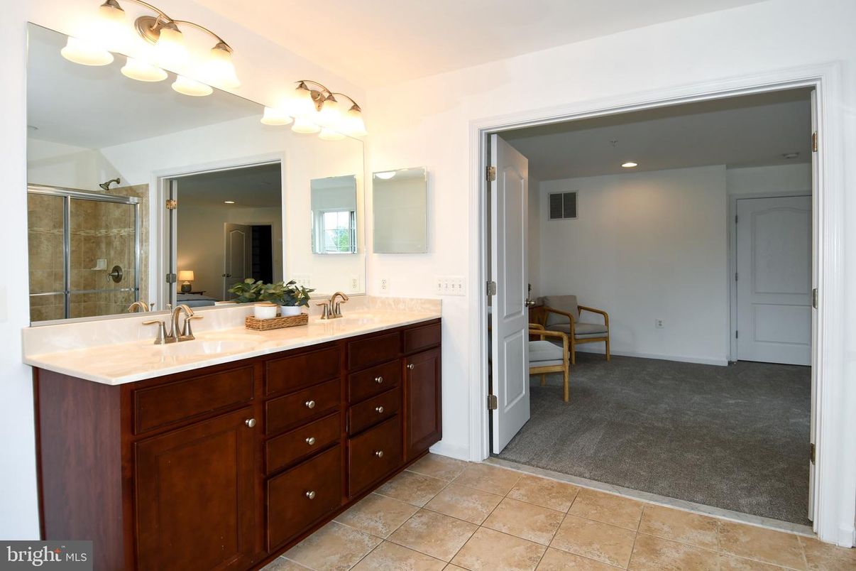 Bathroom, Dual Sink Vanities, Glass Shower, Interior