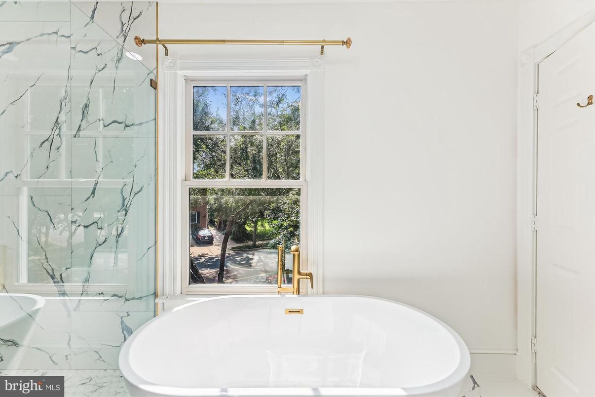 Bathroom, Glass Shower, Interior, Marble Walls