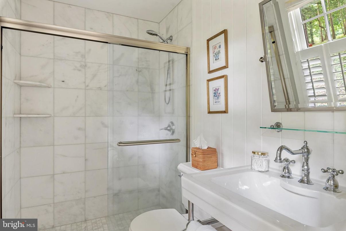 Bathroom, Glass Shower, Interior, Marble Walls