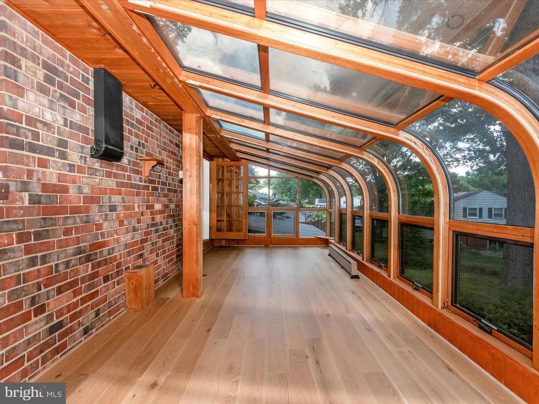 Glass Ceilings, Interior, Stone Walls, Sun Room, Wood Texture Flooring