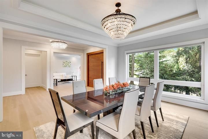 Chandelier, Dining room, Interior, Wood Texture Flooring