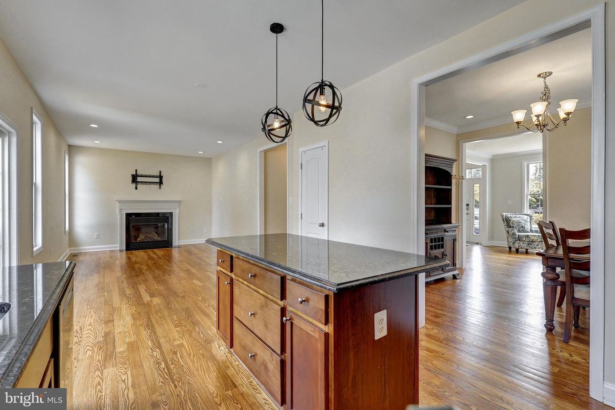 Chandelier, Fireplace, Interior, Pendant Lights, Recessed Lighting, Wood Texture Flooring