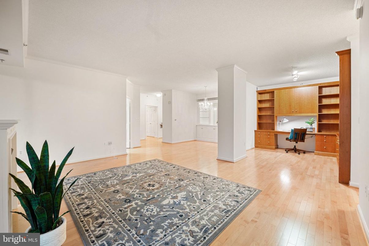 Chandelier, Home Office, Interior, Wood Texture Flooring