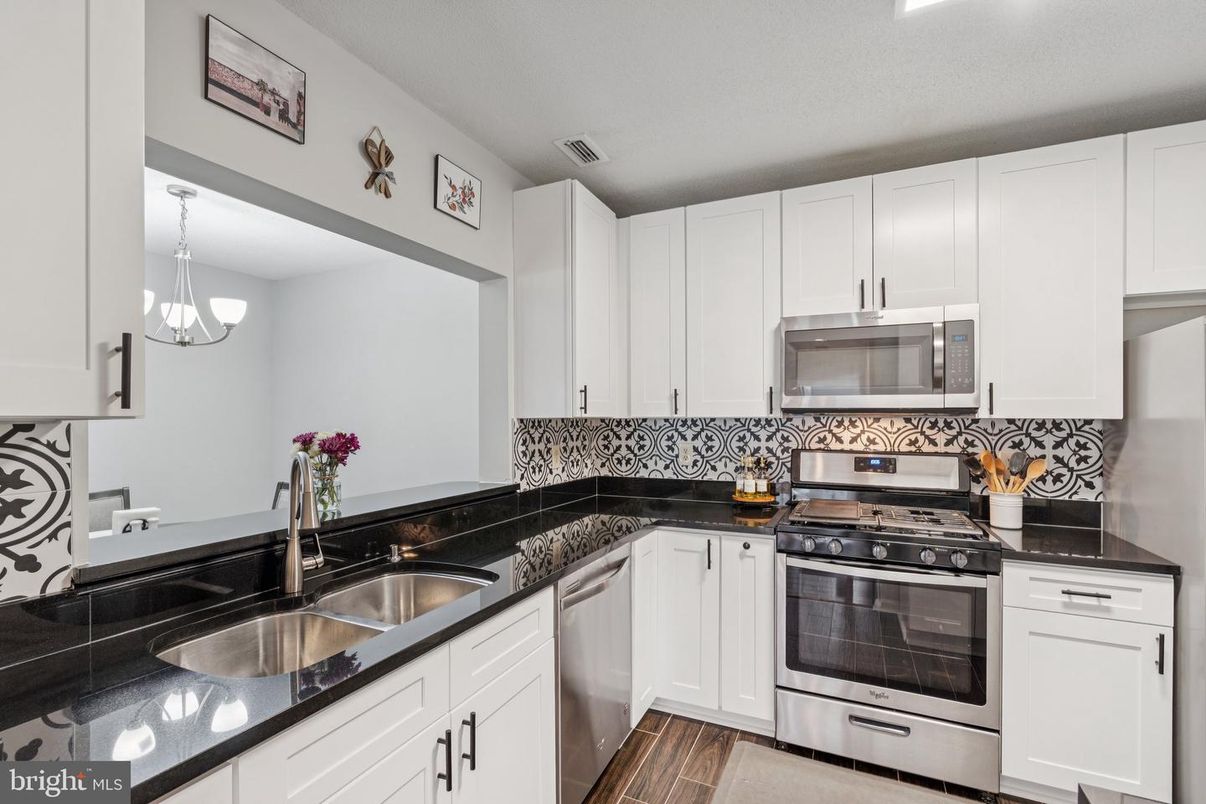 Interior, Kitchen, Pendant Lights, Stainless Steel Appliances, Wood Texture Flooring