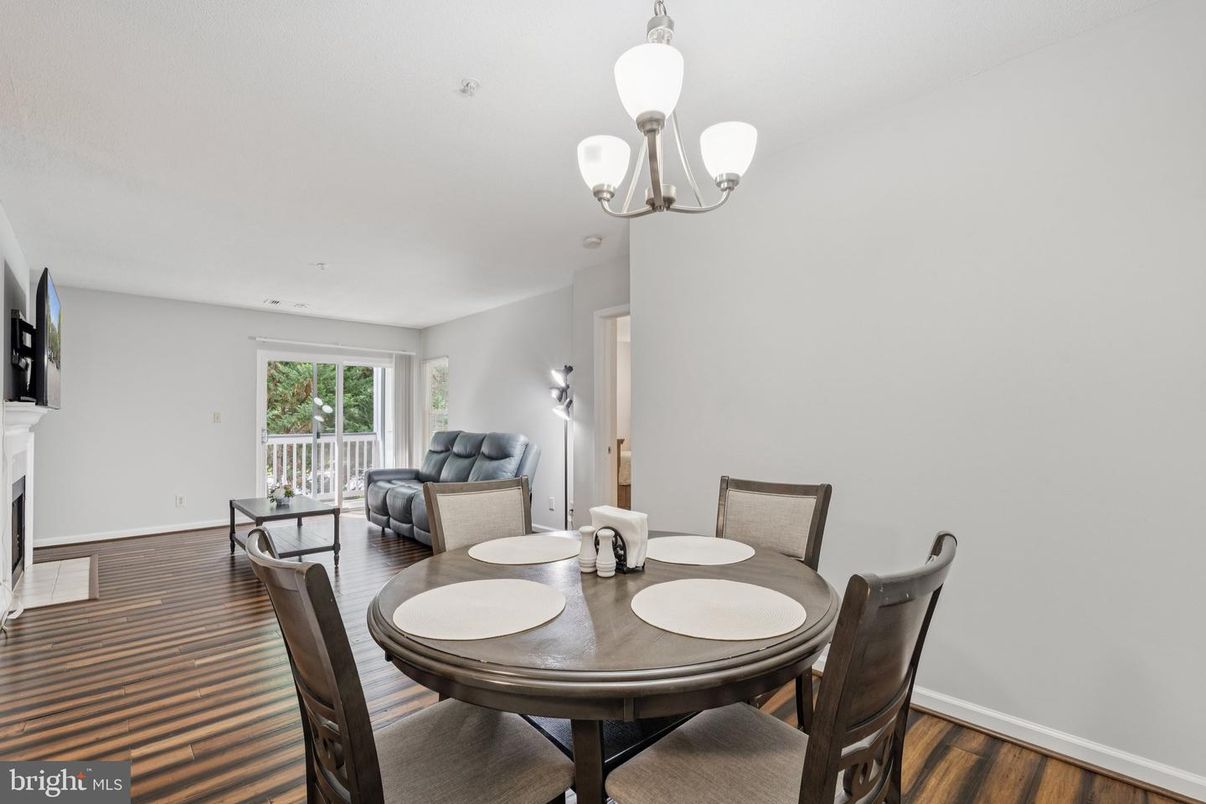 Chandelier, Dining room, Fireplace, Interior, Living room, Wood Texture Flooring