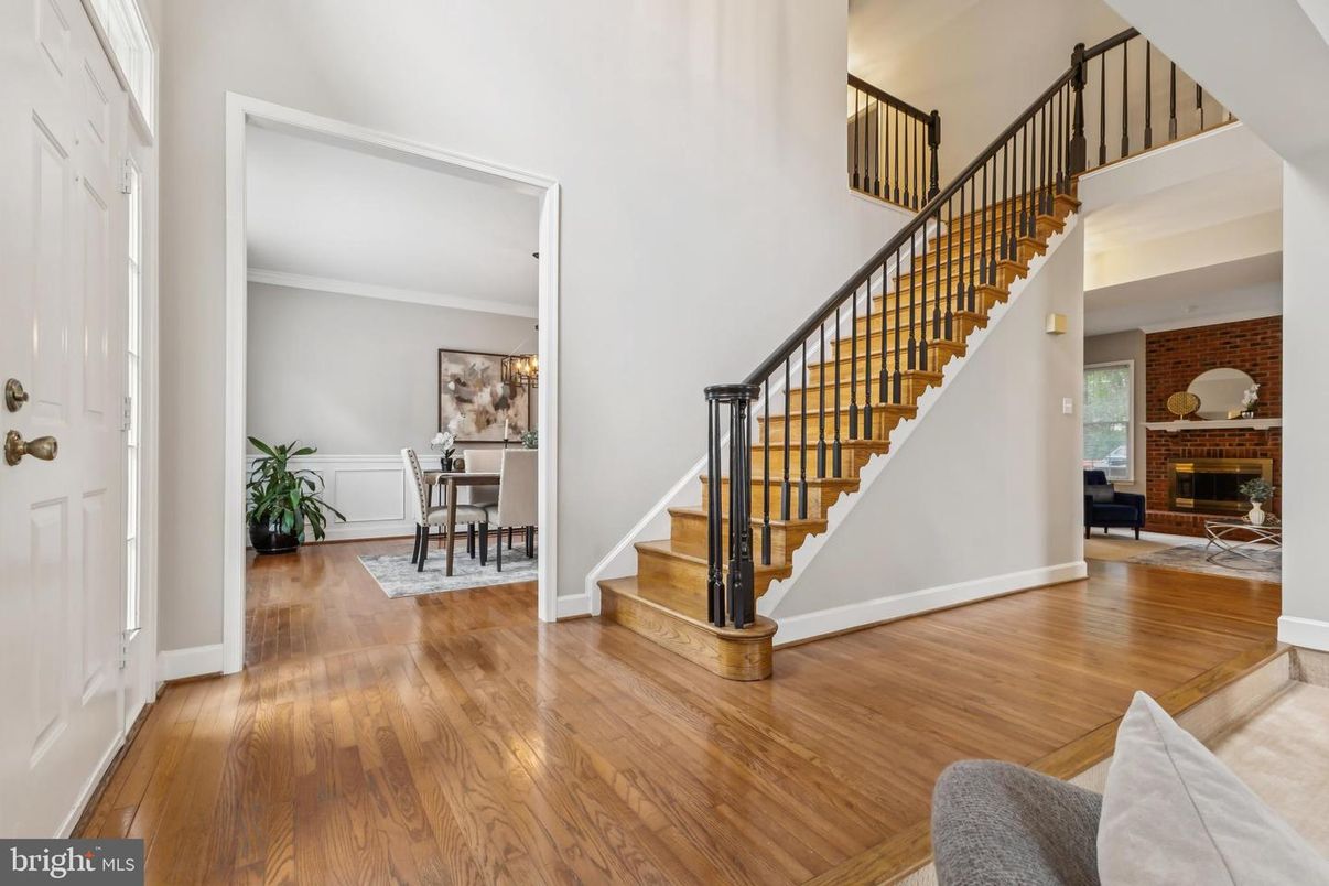 Dining room, Fireplace, Interior, Wood Texture Flooring