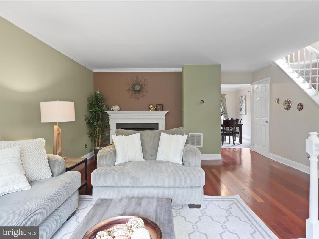 Dining room, Fireplace, Interior, Living room, Wood Texture Flooring