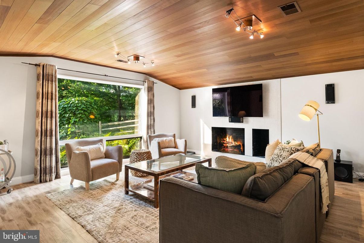 Fireplace, Interior, Living room, Wooden Ceilings, Wood Texture Flooring