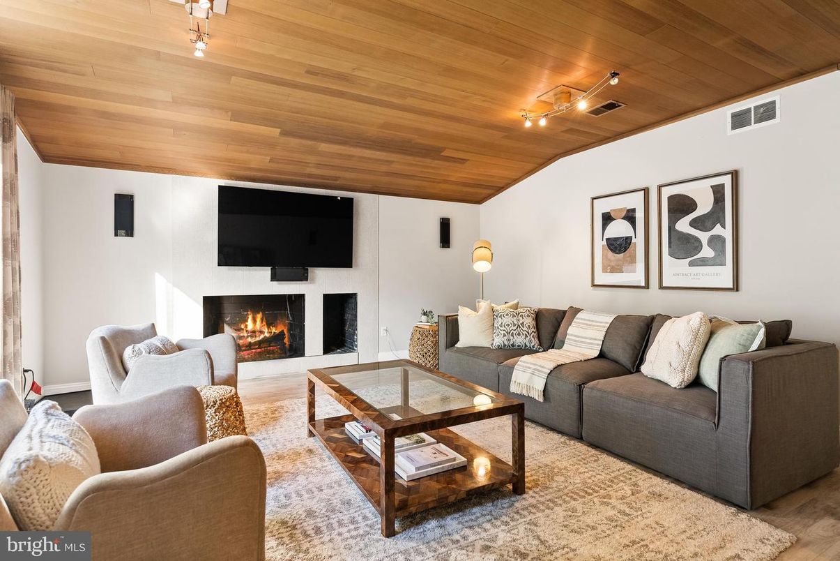 Fireplace, Interior, Living room, Wooden Ceilings, Wood Texture Flooring