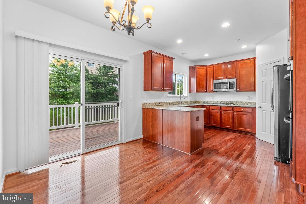 Chandelier, Interior, Kitchen, Recessed Lighting, Wood Texture Flooring