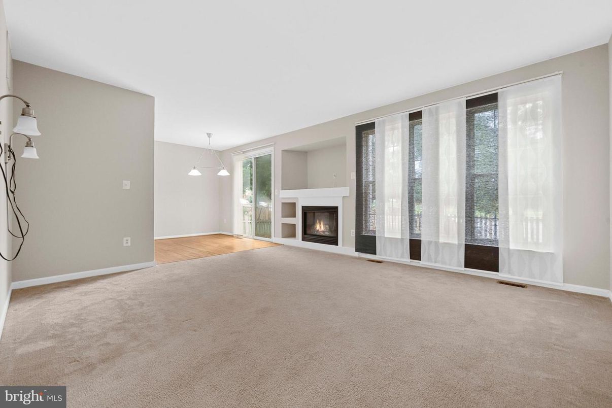 Empty room, Fireplace, Interior, Pendant Lights