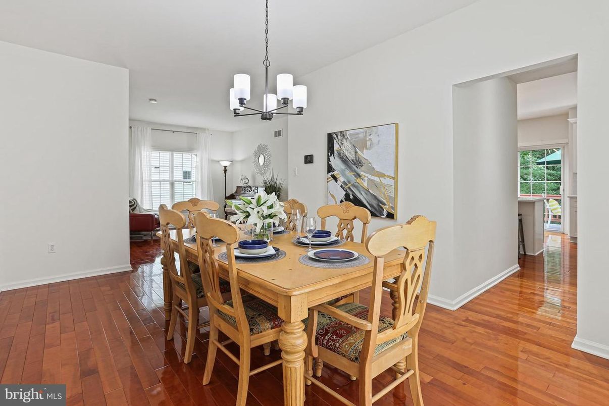 Chandelier, Dining room, Interior, Wood Texture Flooring