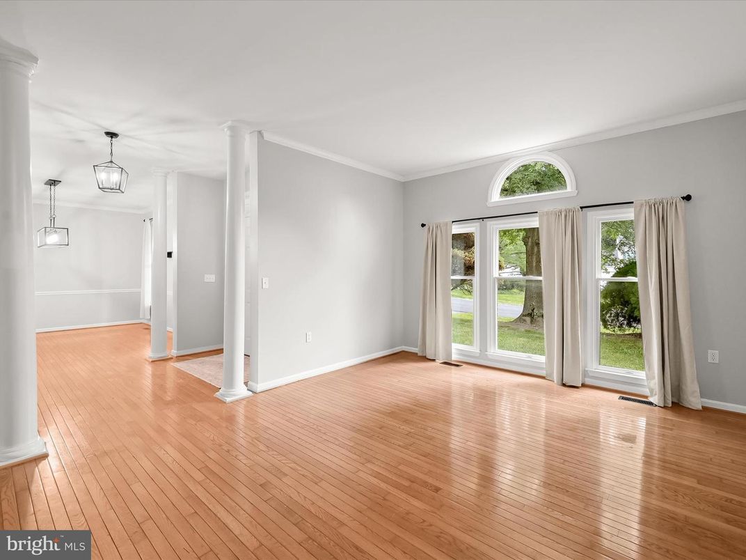 Empty room, Interior, Pendant Lights, Wood Texture Flooring