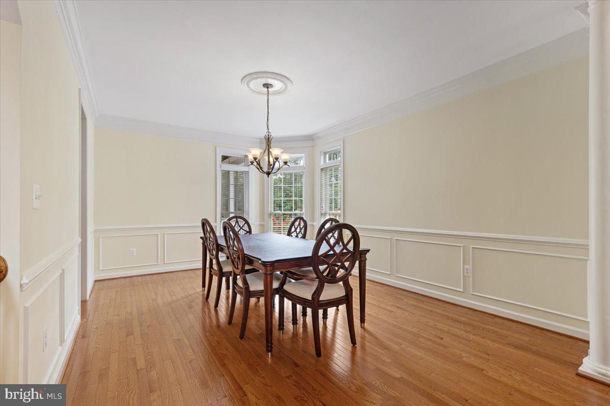 Chandelier, Dining room, Interior, Wood Texture Flooring