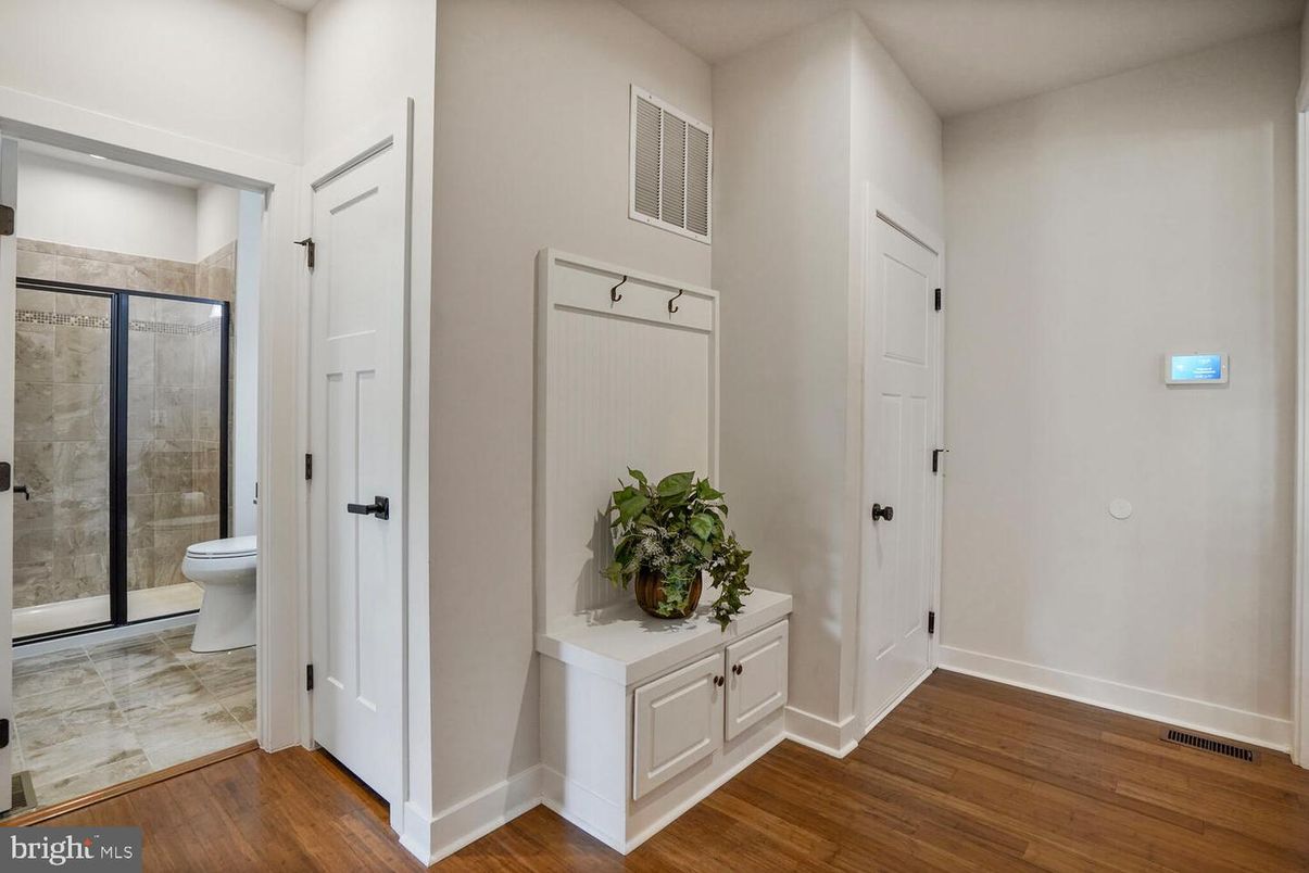 Bathroom, Glass Shower, Interior, Wood Texture Flooring