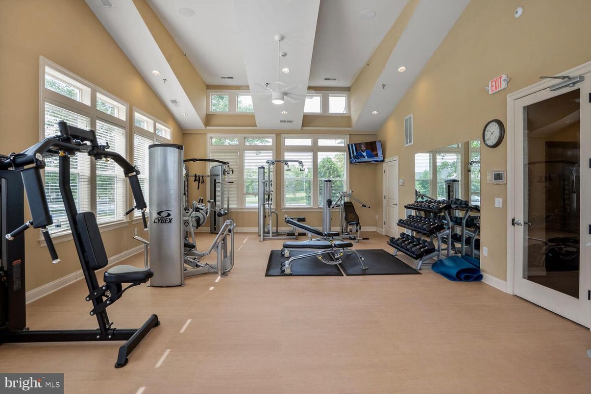 Fitness Equipment, Gym, Interior, Recessed Lighting