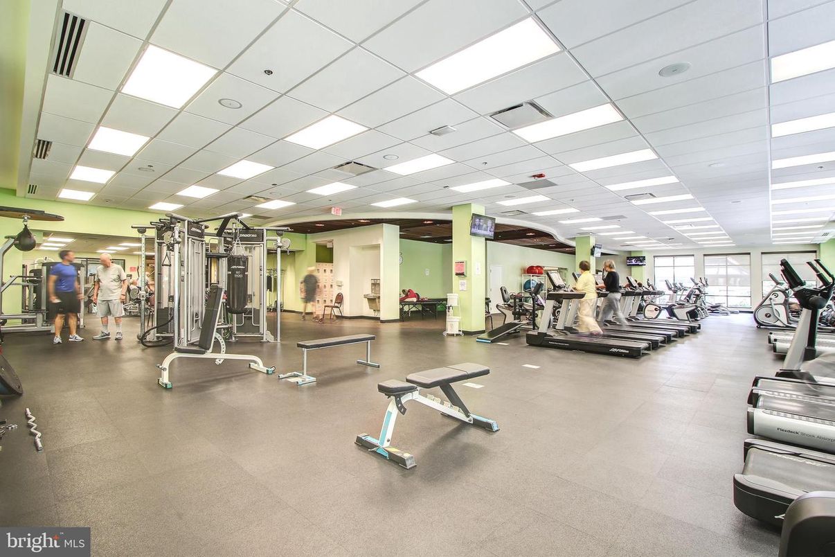 Fitness Equipment, Gym, Interior, Recessed Lighting