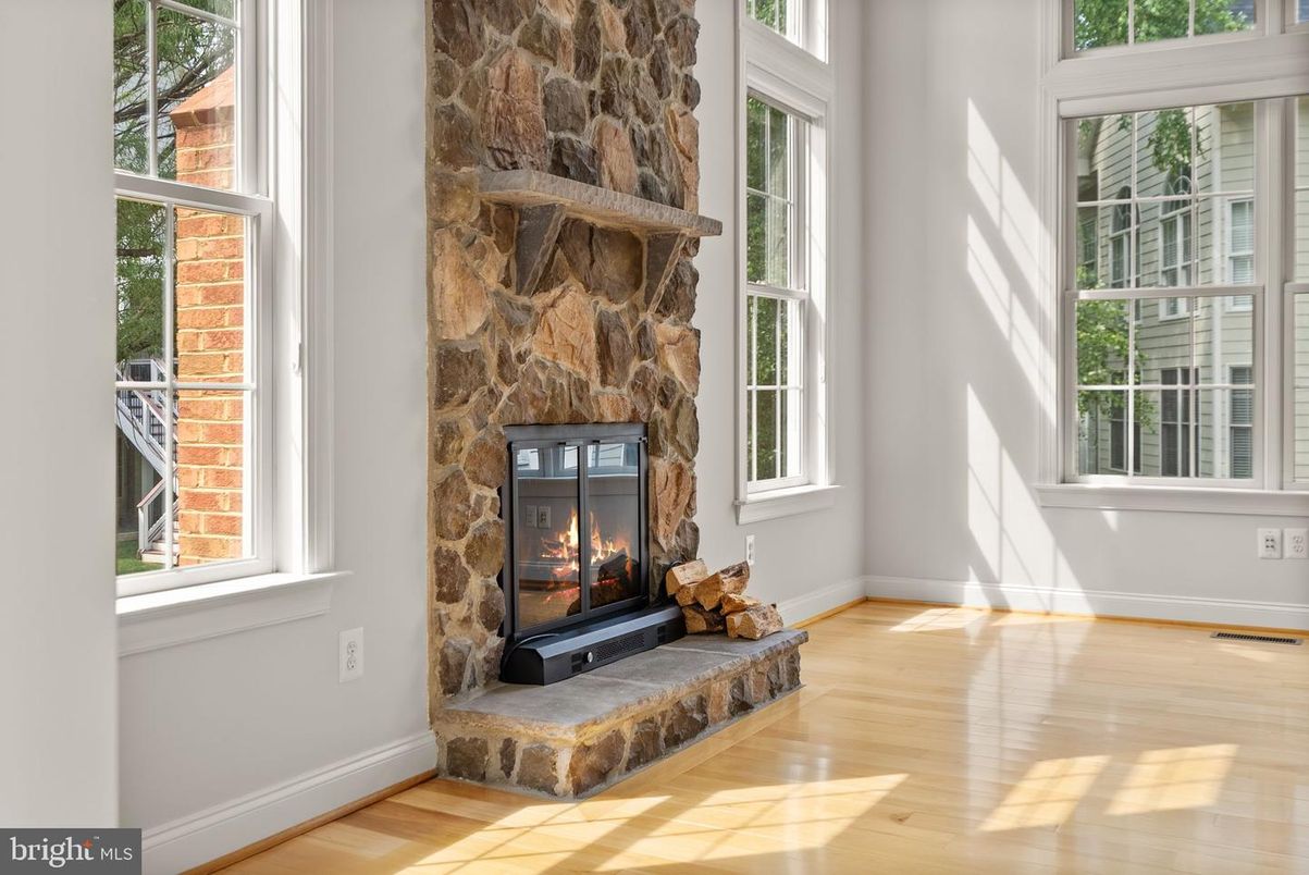 Fireplace, Interior, Stone Walls, Wood Texture Flooring