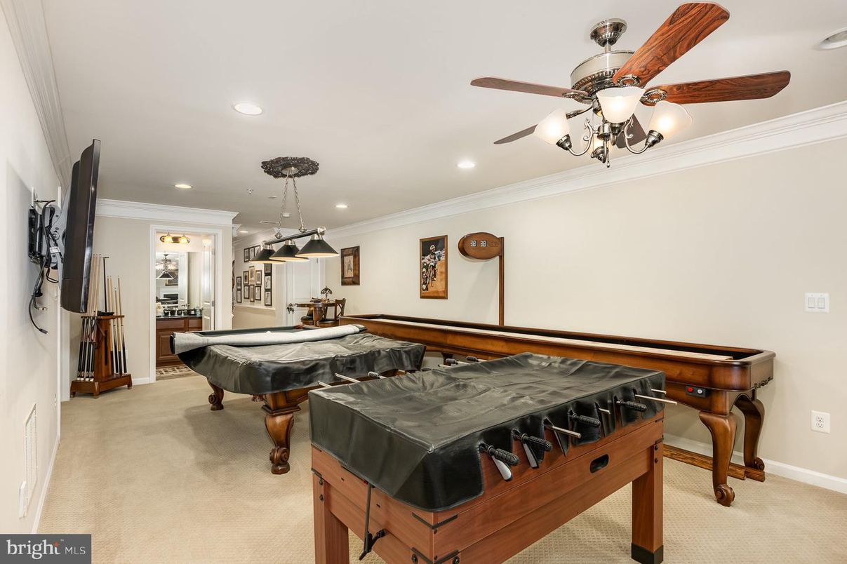 Billiard Table, Game Room, Interior, Pendant Lights, Recessed Lighting