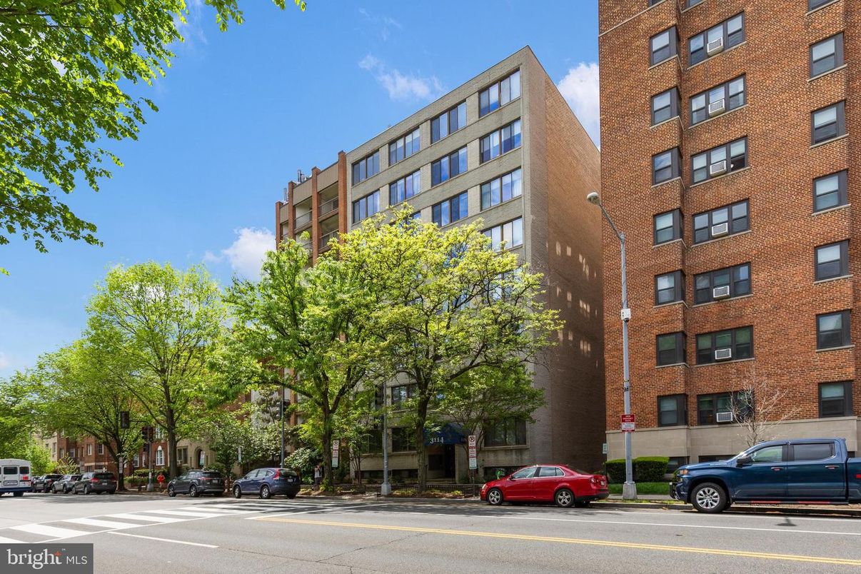 Exterior, Facade, Brick Facade, Condo Building