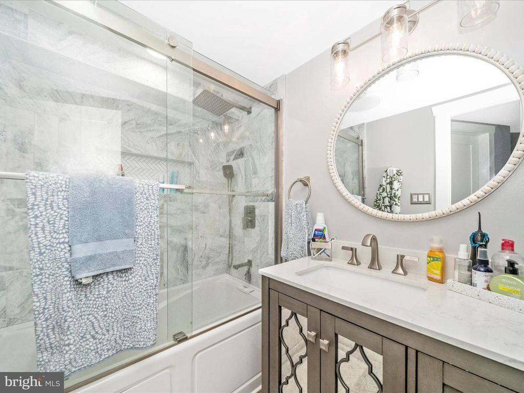 Bathroom, Glass Shower, Interior, Marble Walls