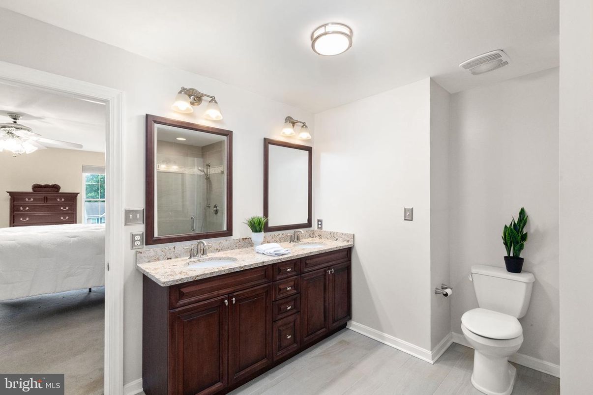 Bathroom, Bedroom, Dual Sink Vanities, Interior, Wood Texture Flooring