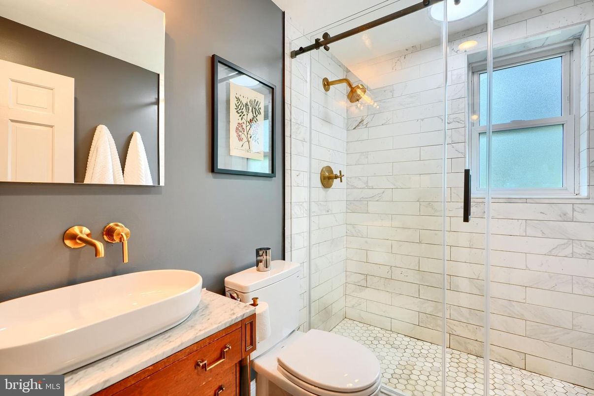 Bathroom, Glass Shower, Interior, Marble Walls