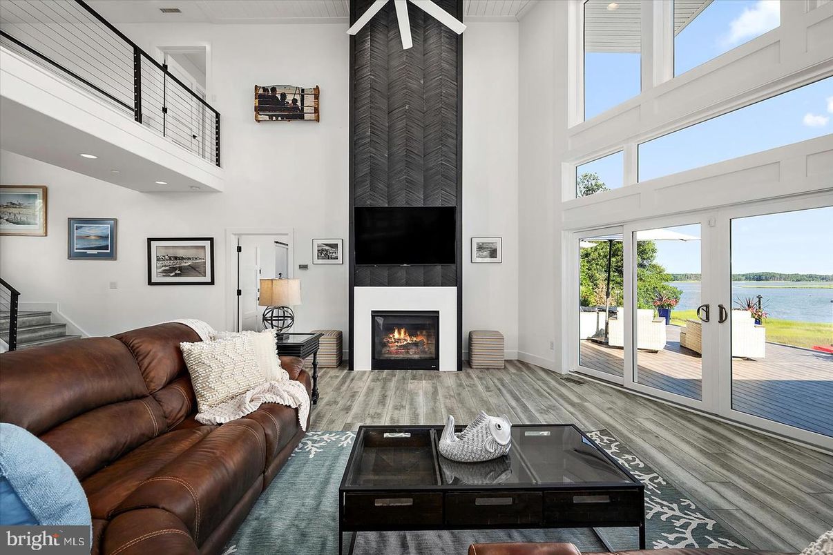 Fireplace, Interior, Living room, Water, Wood Texture Flooring