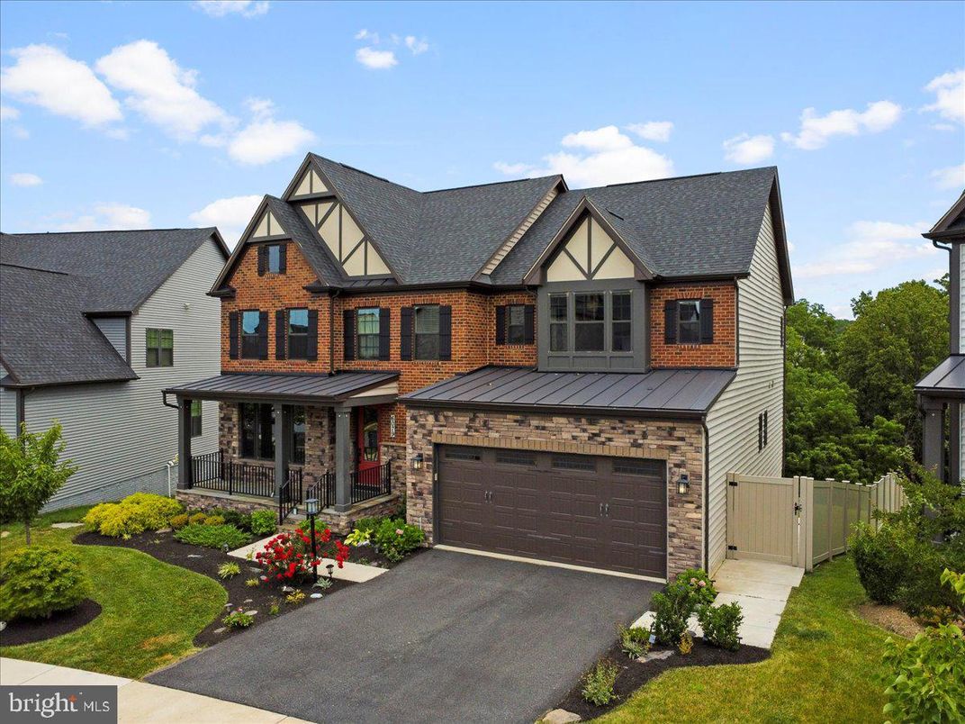 Attached, Exterior, Facade, Brick Facade, Tudor Revival