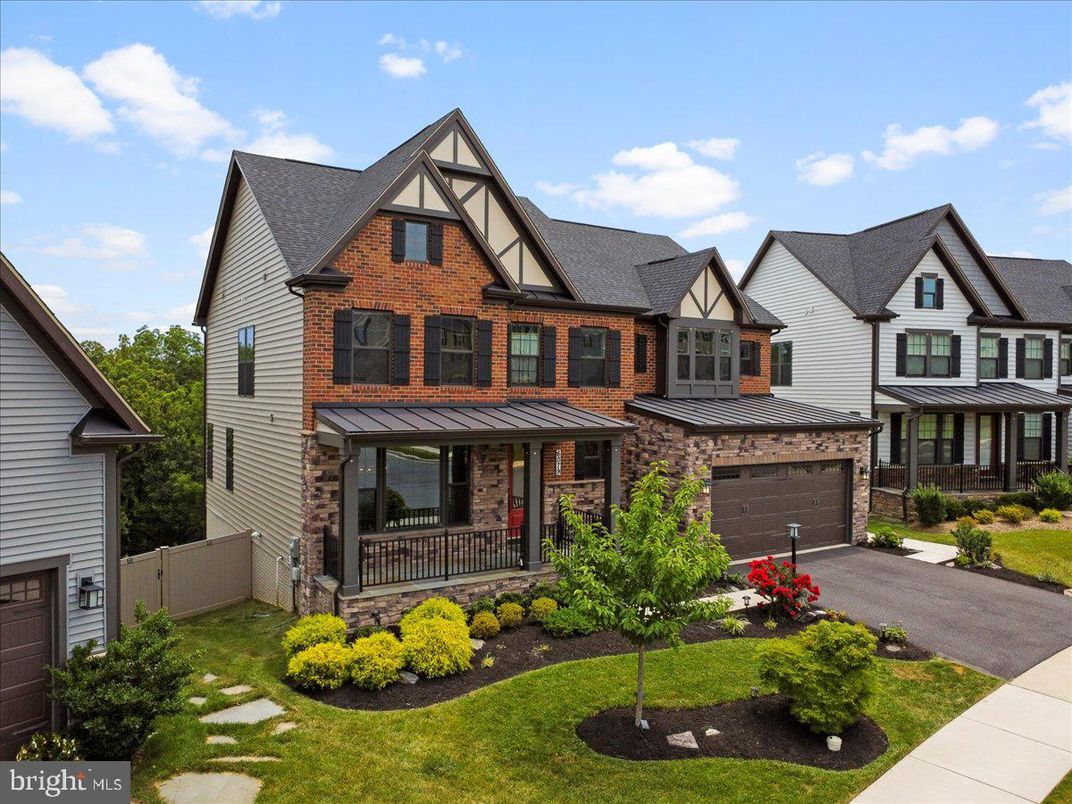 Attached, Exterior, Facade, Brick Facade, Tudor Revival