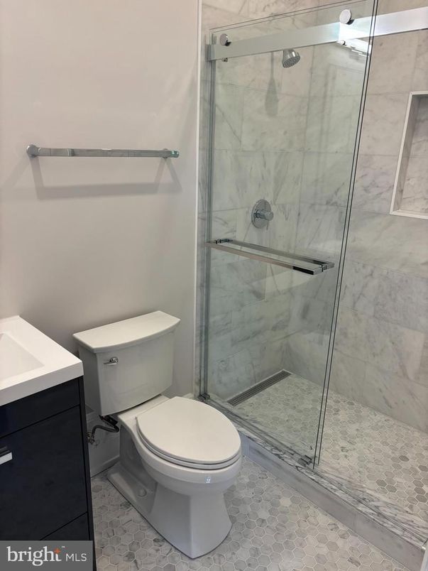 Bathroom, Glass Shower, Interior, Marble Walls