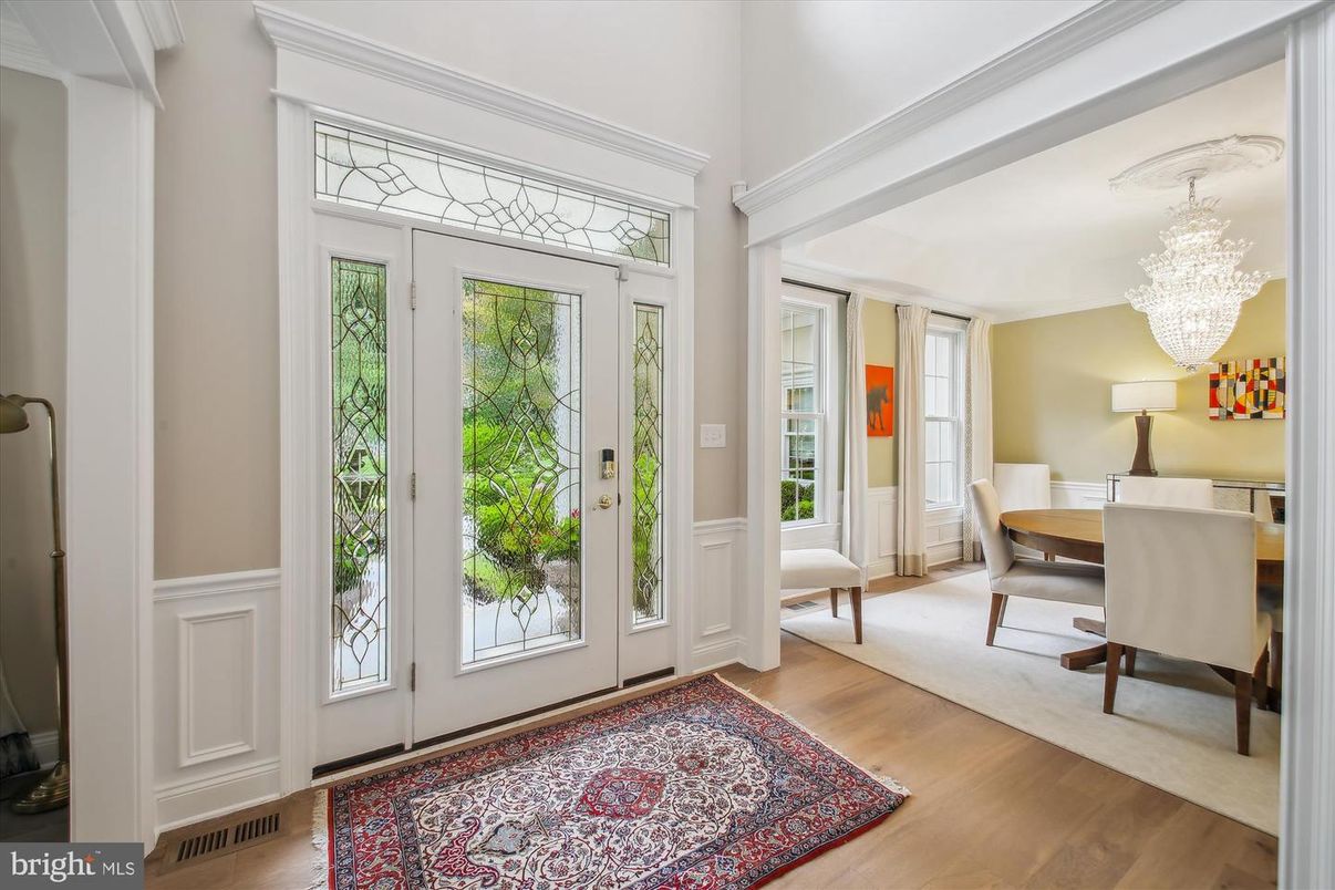 Chandelier, Home Office, Interior, Wood Texture Flooring